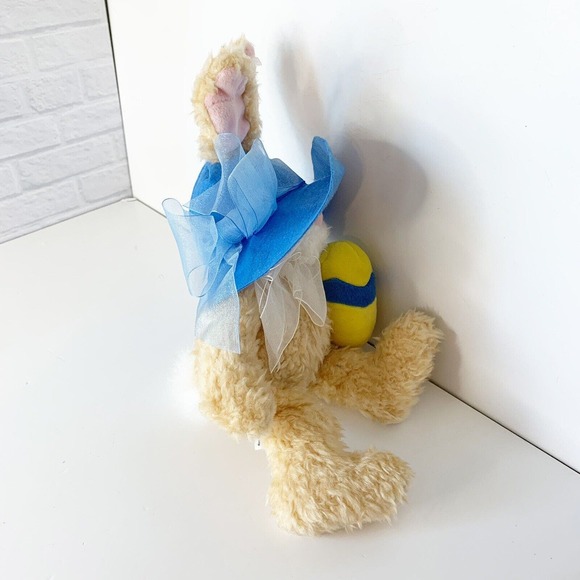 Hares in Hats Easter Bunny Rabbit 12” Beanbag Plush Gibson Greetings 1998 - Picture 6 of 7